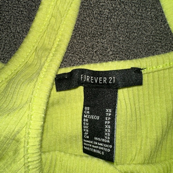 Forever 21 Yellow Ruched Peplum Tank Top - Picture 2 of 5